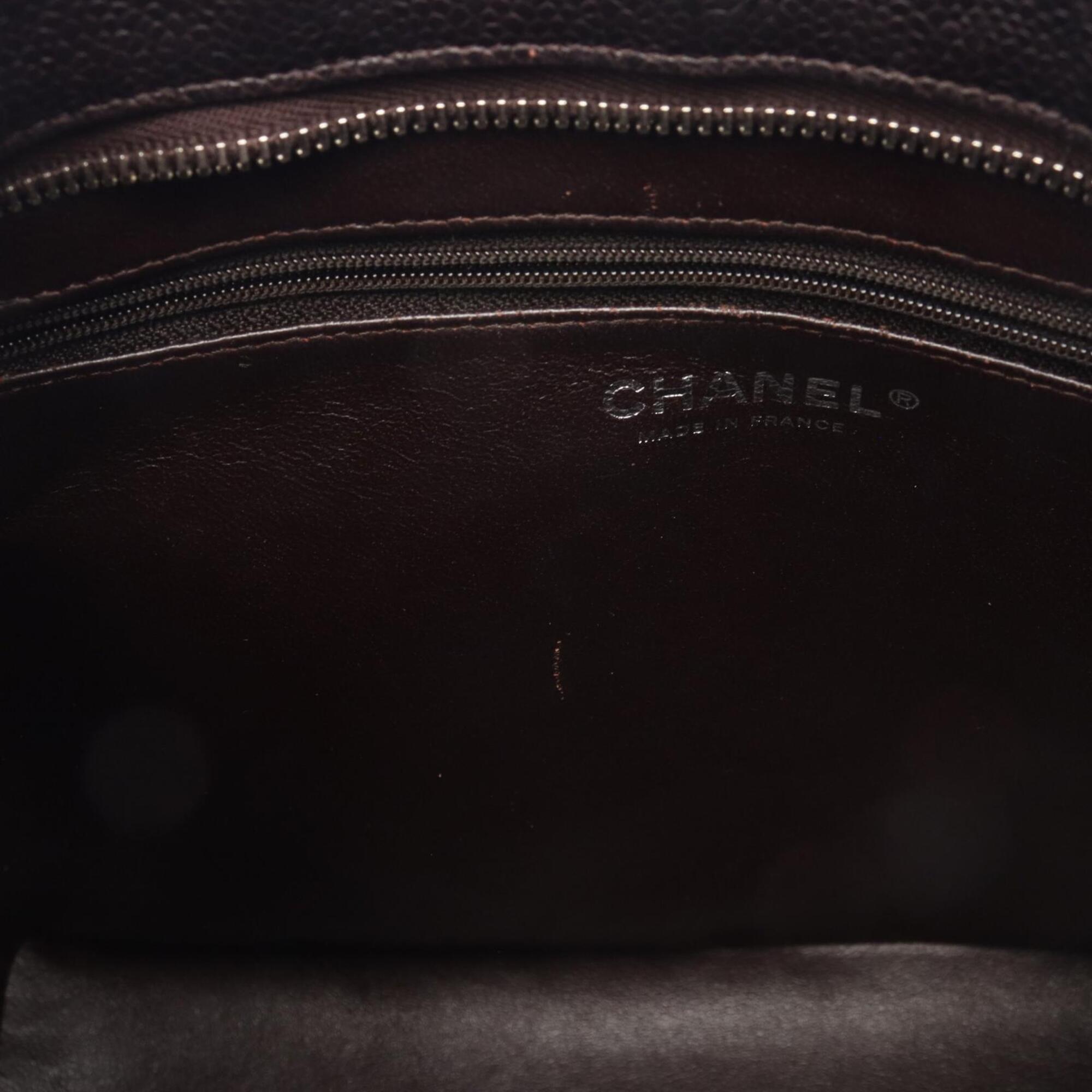 Chanel Brown Grained Calfskin Handbag Tote Bag (Pre-Owned)