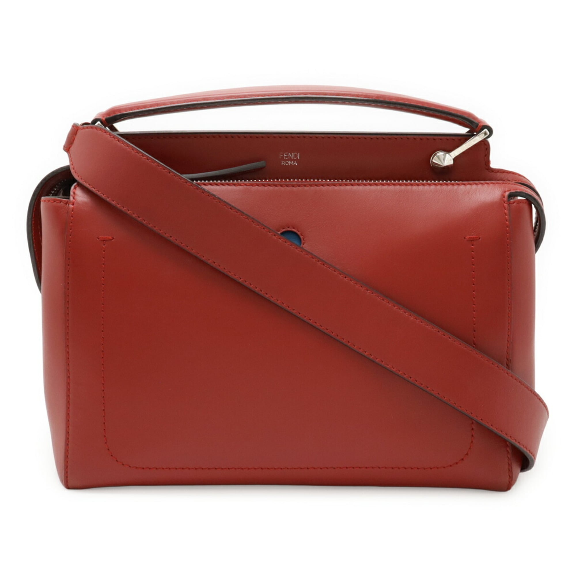 Fendi Red Color Leather Handbag Shoulder Bag (Pre-Owned)