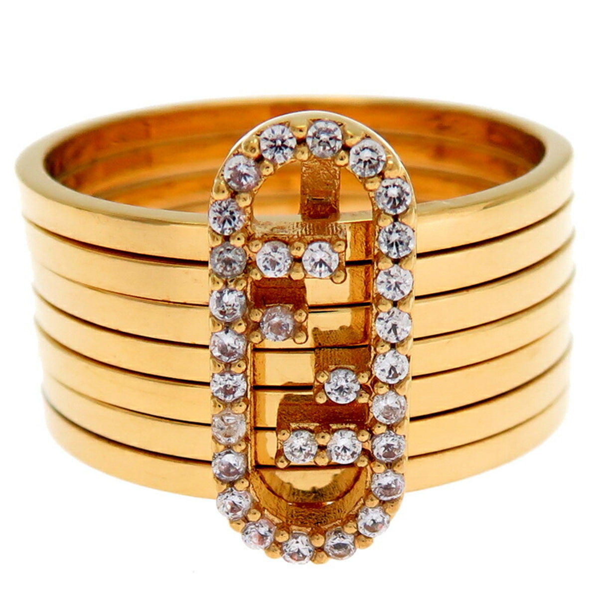Fendi Gold Plating Band Ring (Pre-Owned)
