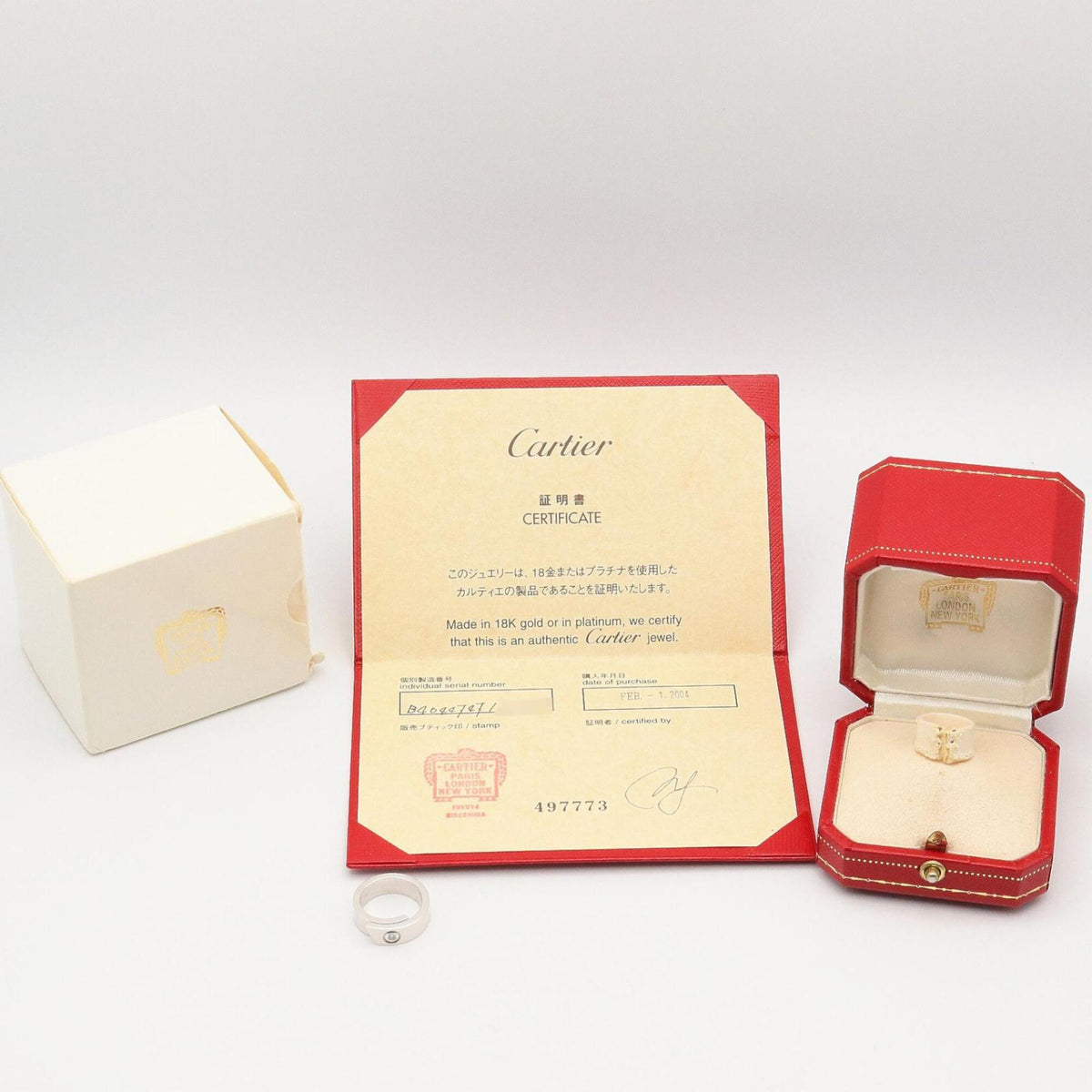 Cartier Silver Clear Band Ring (Pre-Owned)