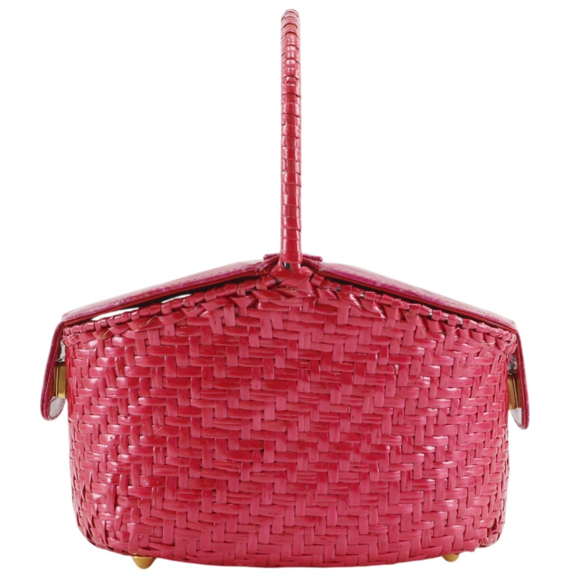 Fendi Pink Straw Basket Handbag (Pre-Owned)