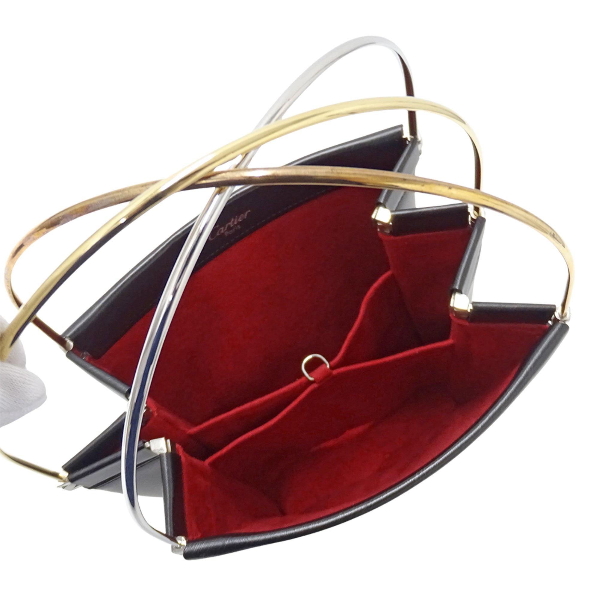 Cartier Black Leather Handbag (Pre-Owned)