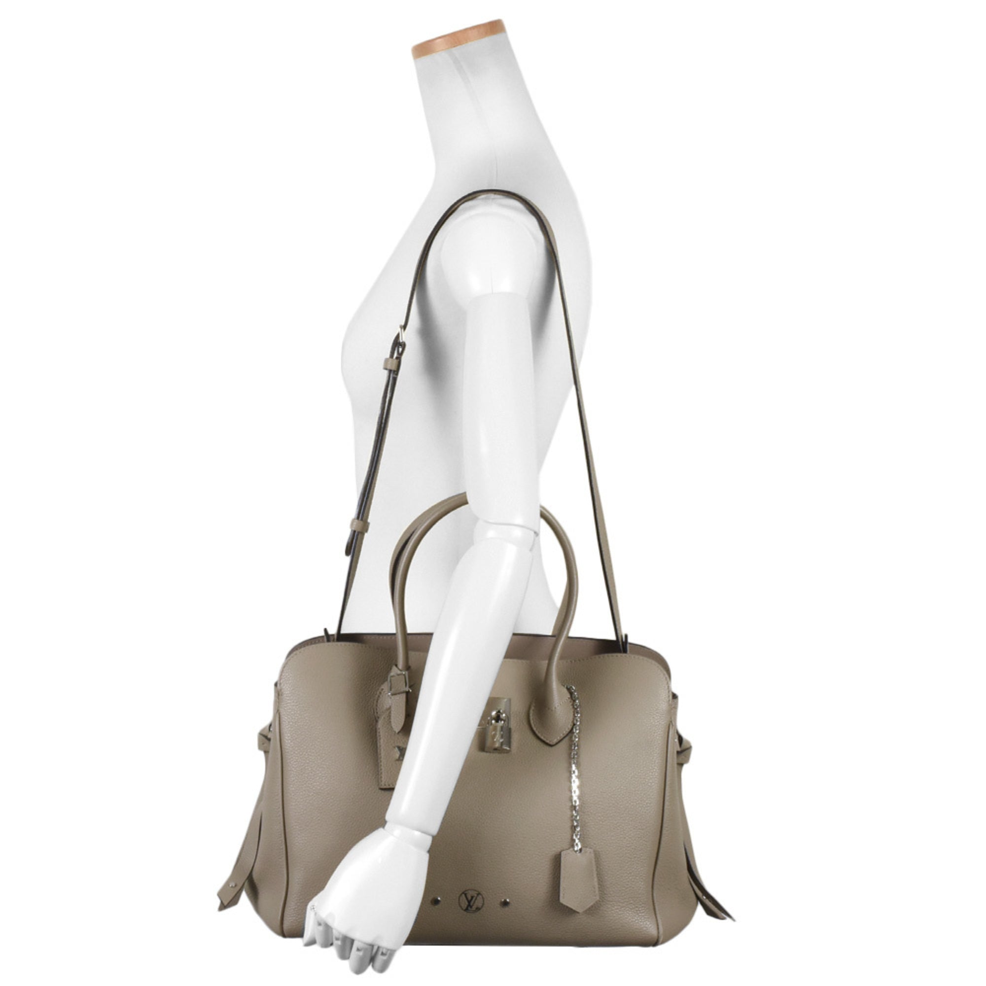 Louis Vuitton Grayish Tourterelle Leather Handbag (Pre-Owned)