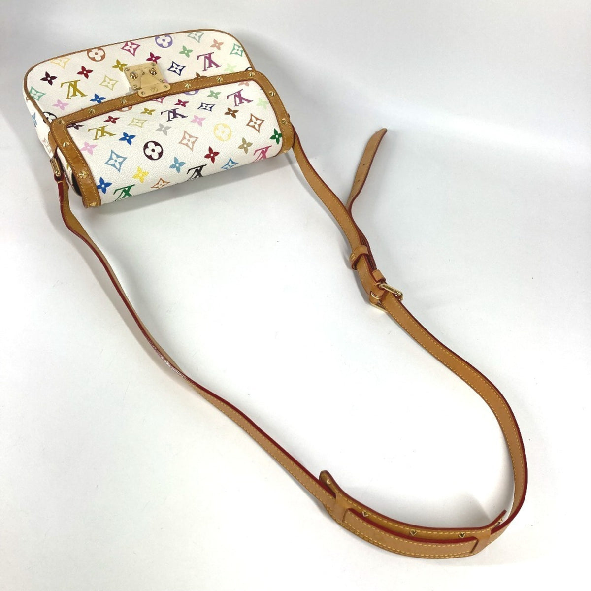 Louis Vuitton Blanc White Monogram Multicolore Pochette Shoulder Bag (Pre-Owned)