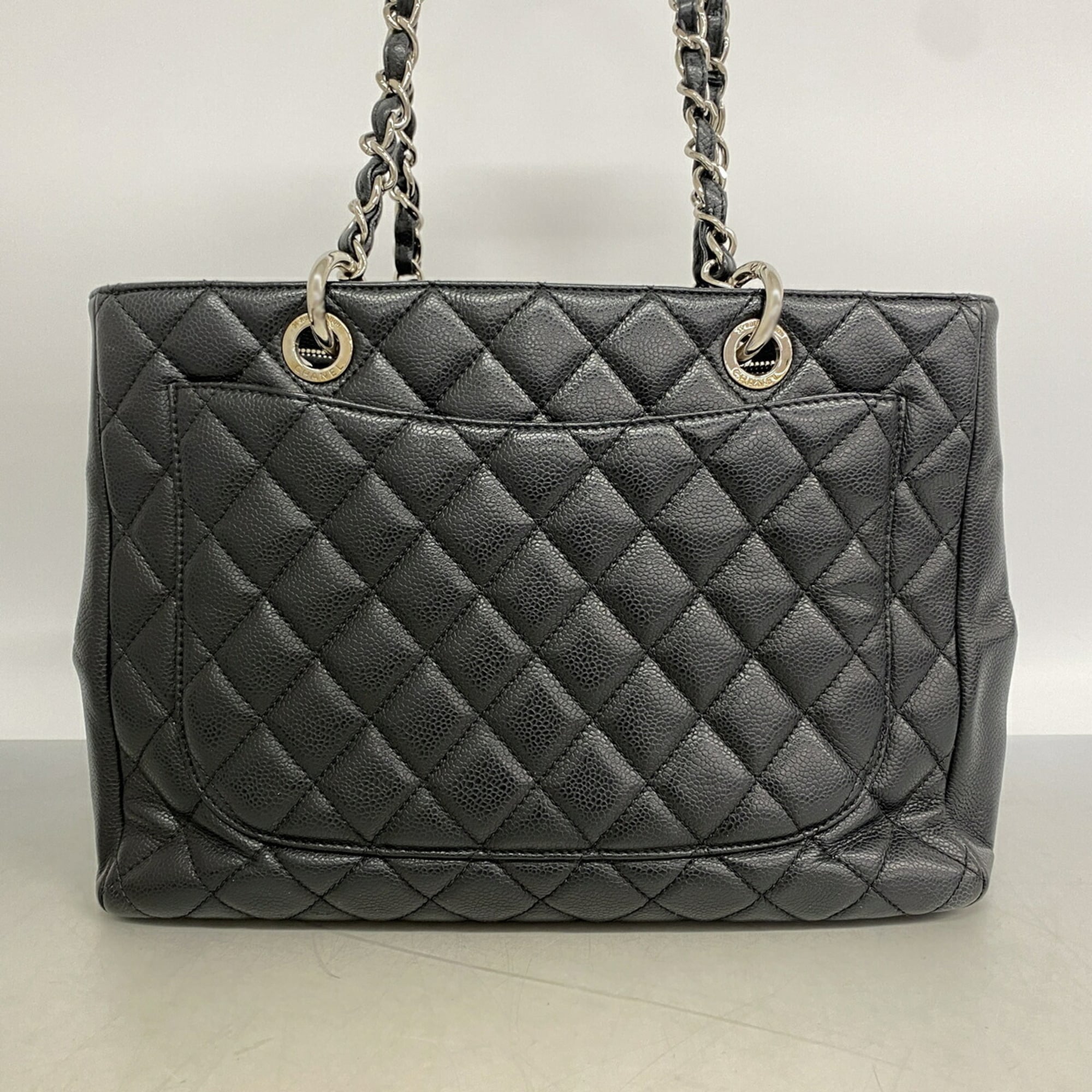 Chanel Black Grained Calfskin Tote Bag (Pre-Owned)