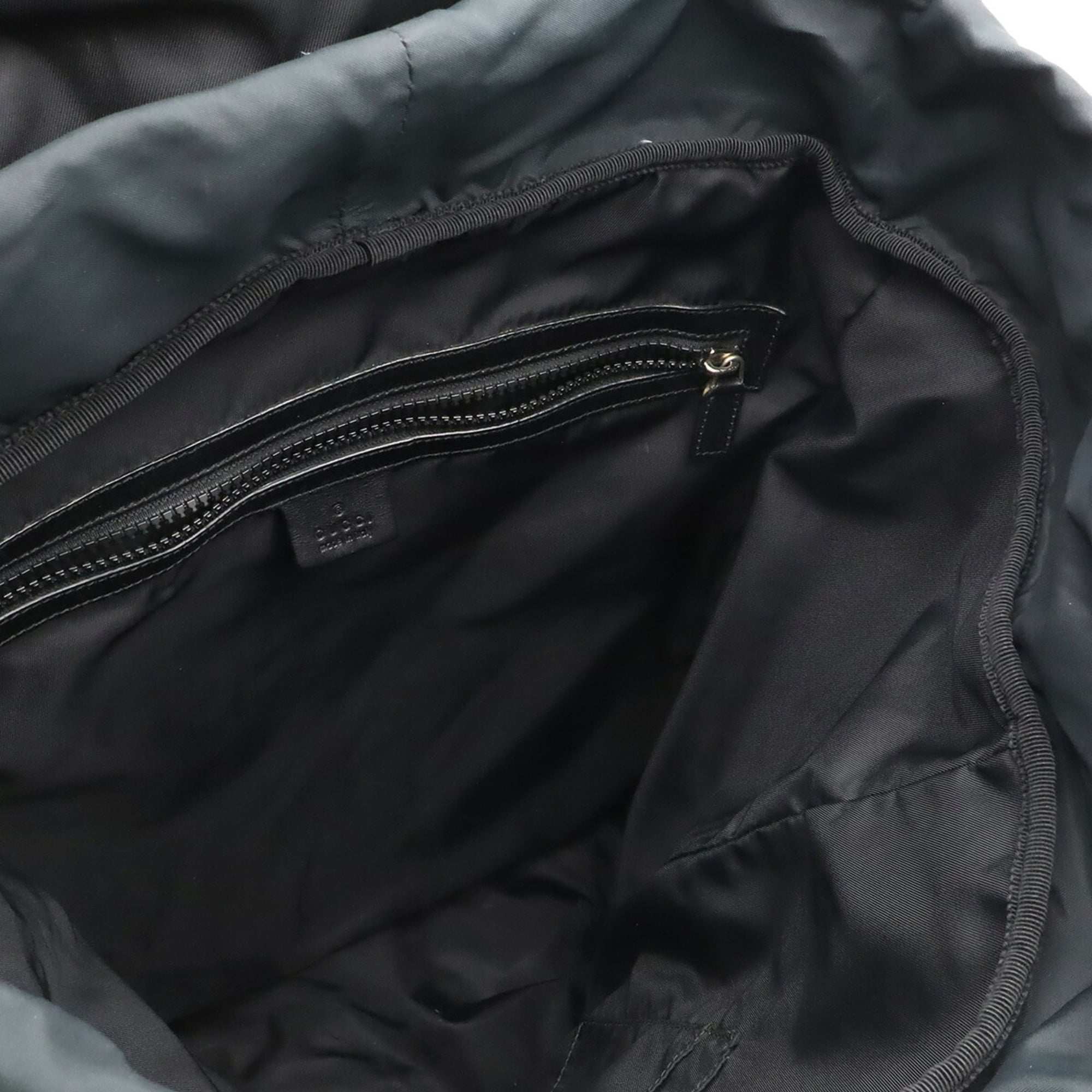 Gucci Black Green Navy Red Color Canvas Leather Backpack (Pre-Owned)