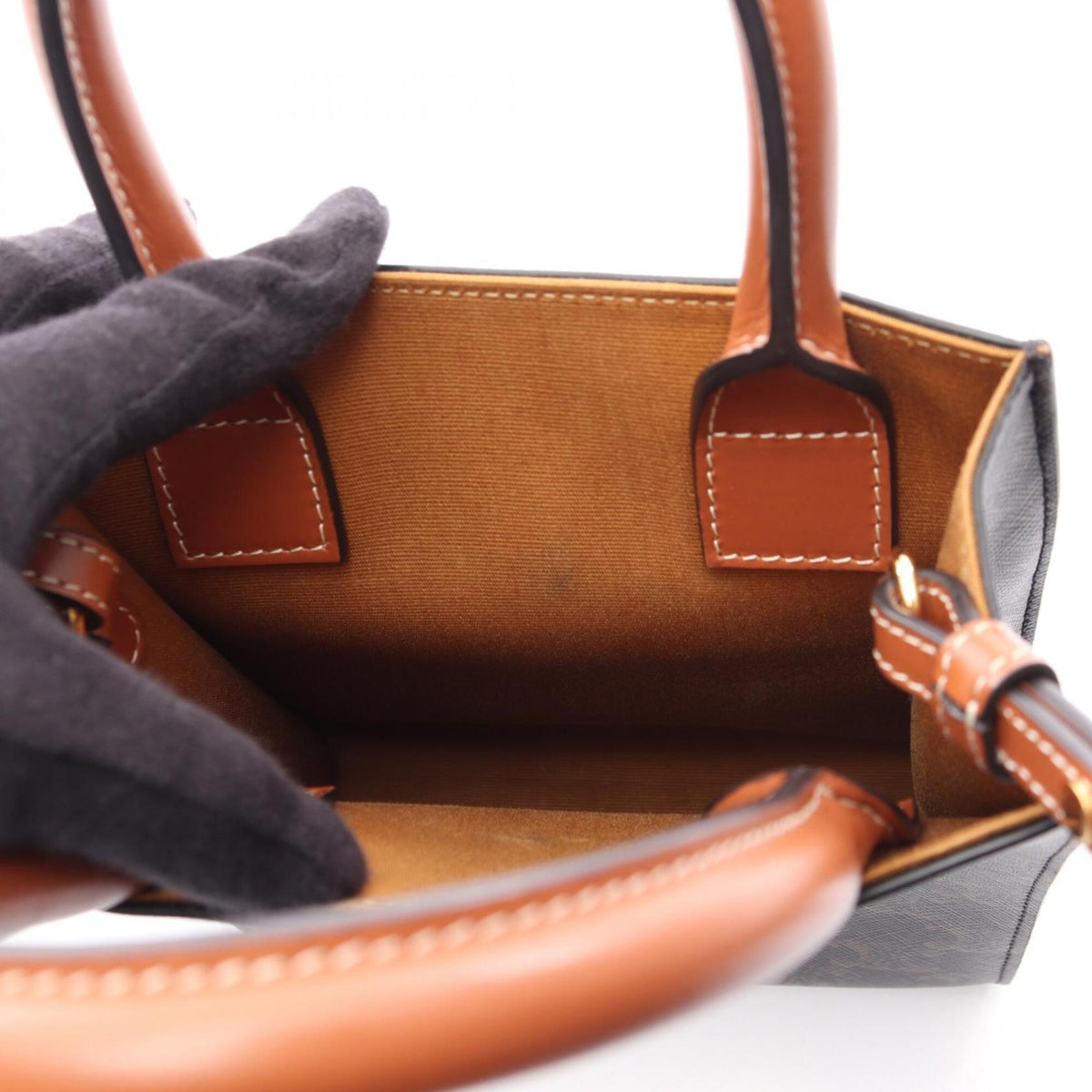 Celine Black Brown Coated Canvas Pvc Leather Handbag (Pre-Owned)