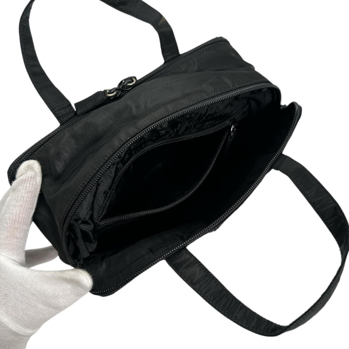 Prada Black Brown Nylon Handbag (Pre-Owned)