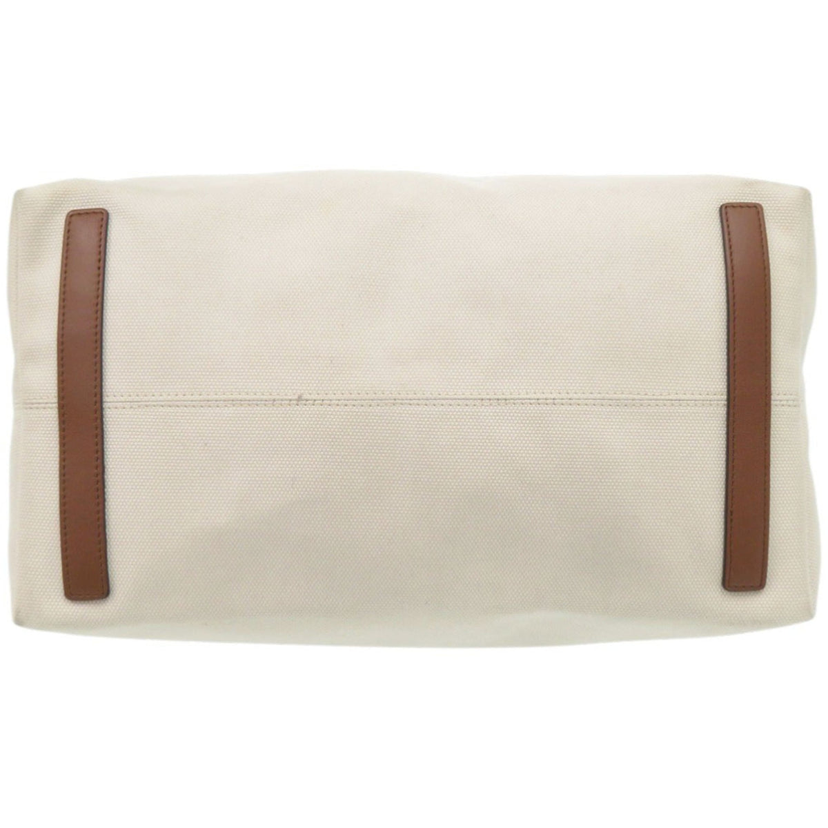 Burberry Brown White Canvas Leather Tote Bag (Pre-Owned)