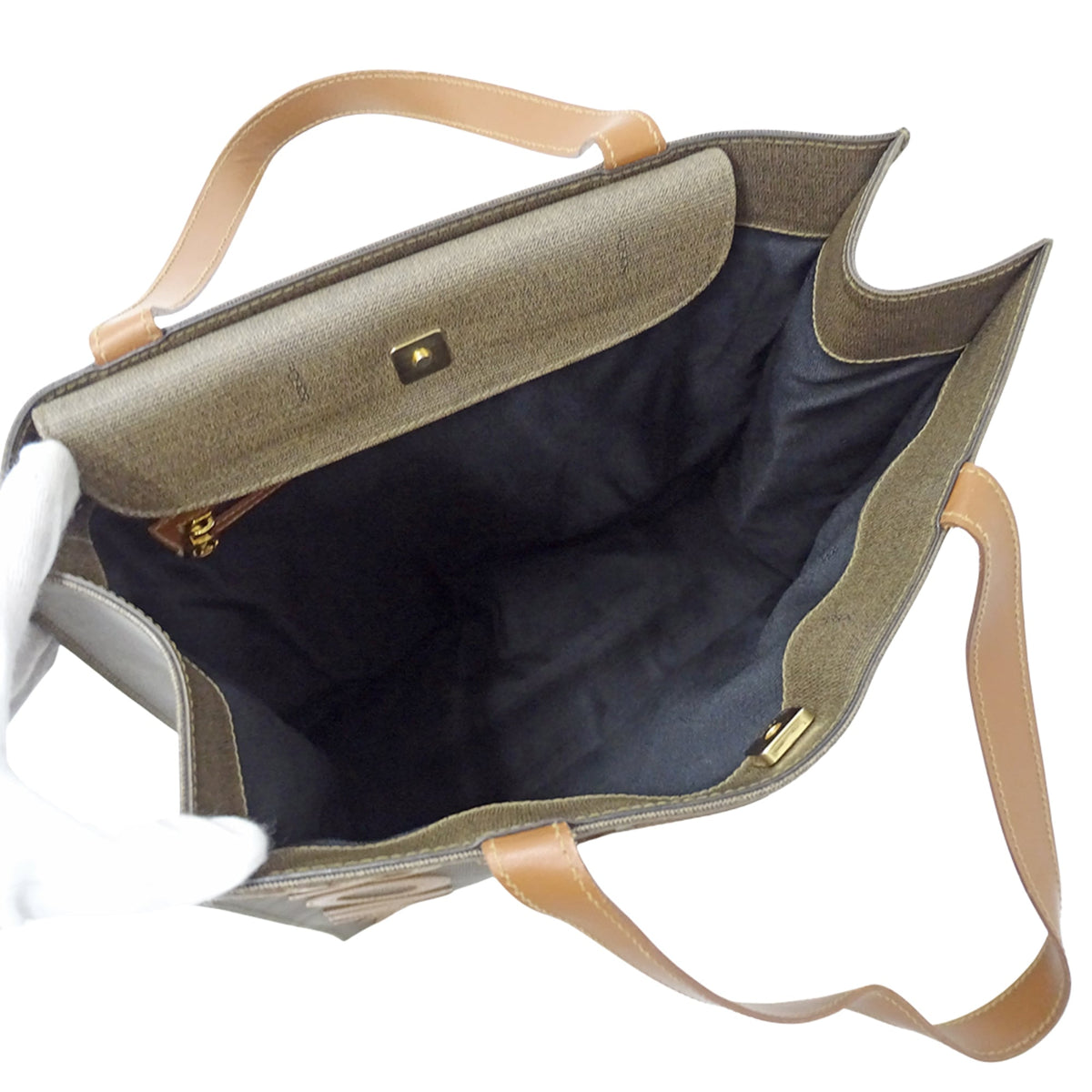 Fendi Brown Khaki Pvc Handbag Tote Bag (Pre-Owned)
