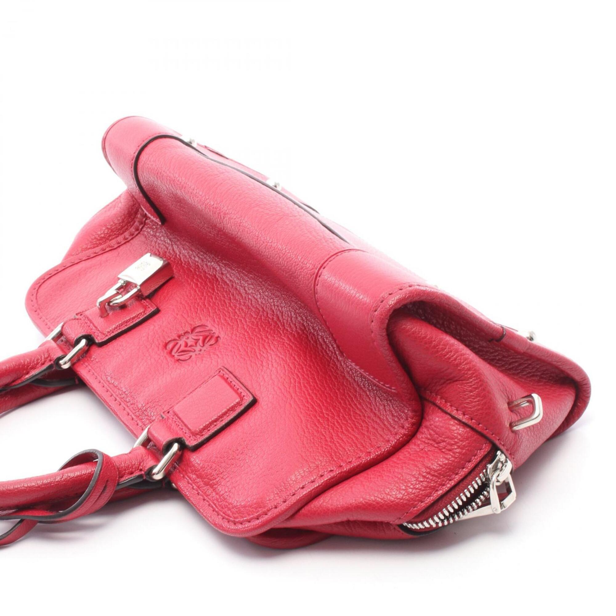 Loewe Red Color Leather Handbag (Pre-Owned)