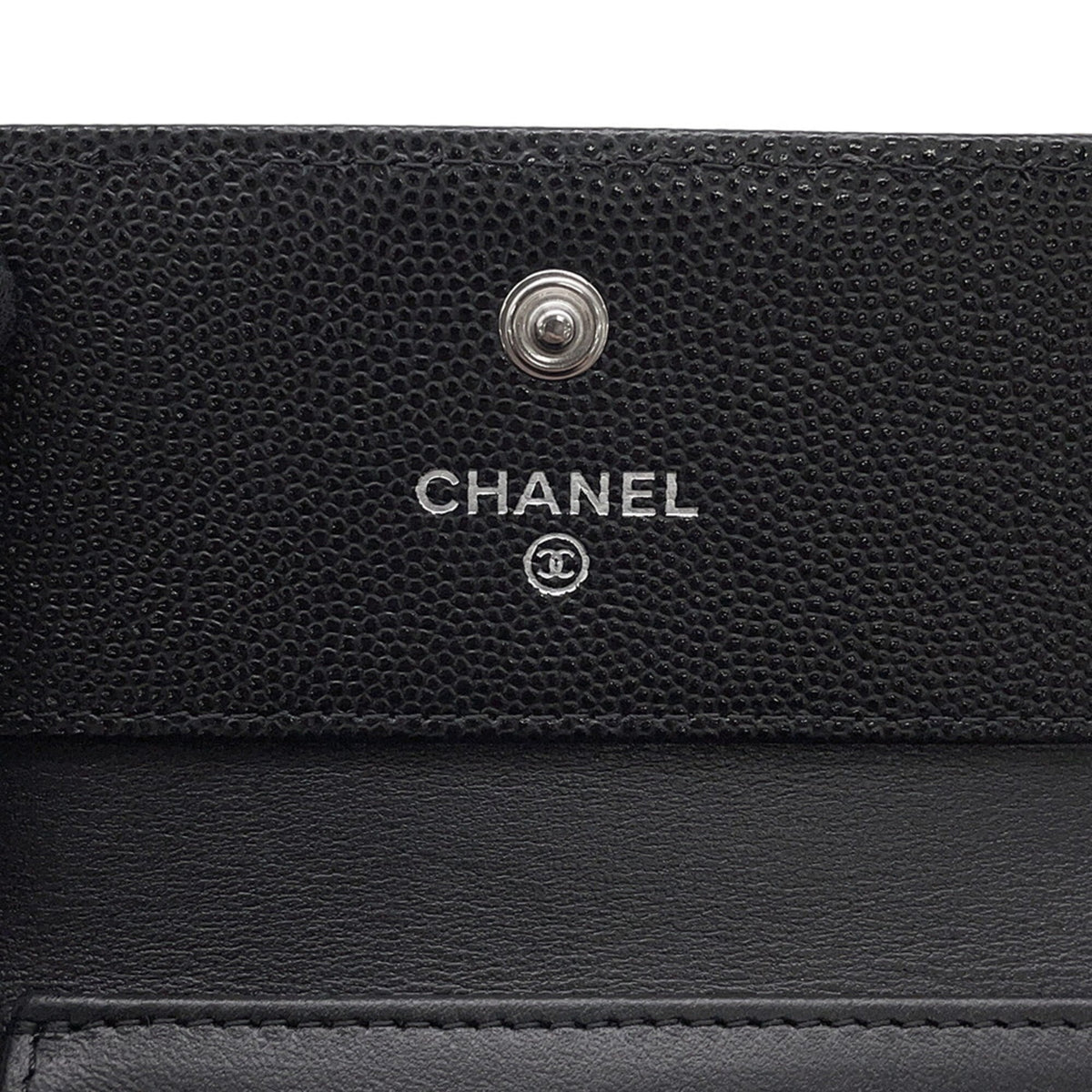 Chanel Matelasse Black Grained Calfskin Wallet (Tri-Fold) (Pre-Owned)
