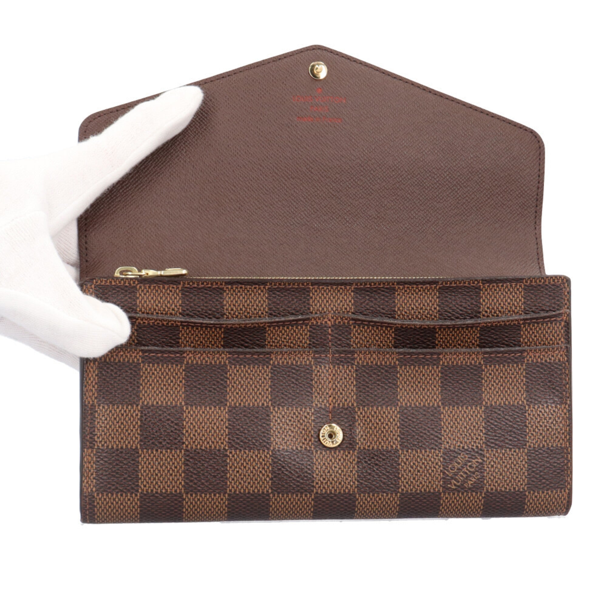 Louis Vuitton Brown Damier Canvas Long Wallet (Tri-Fold) (Pre-Owned)