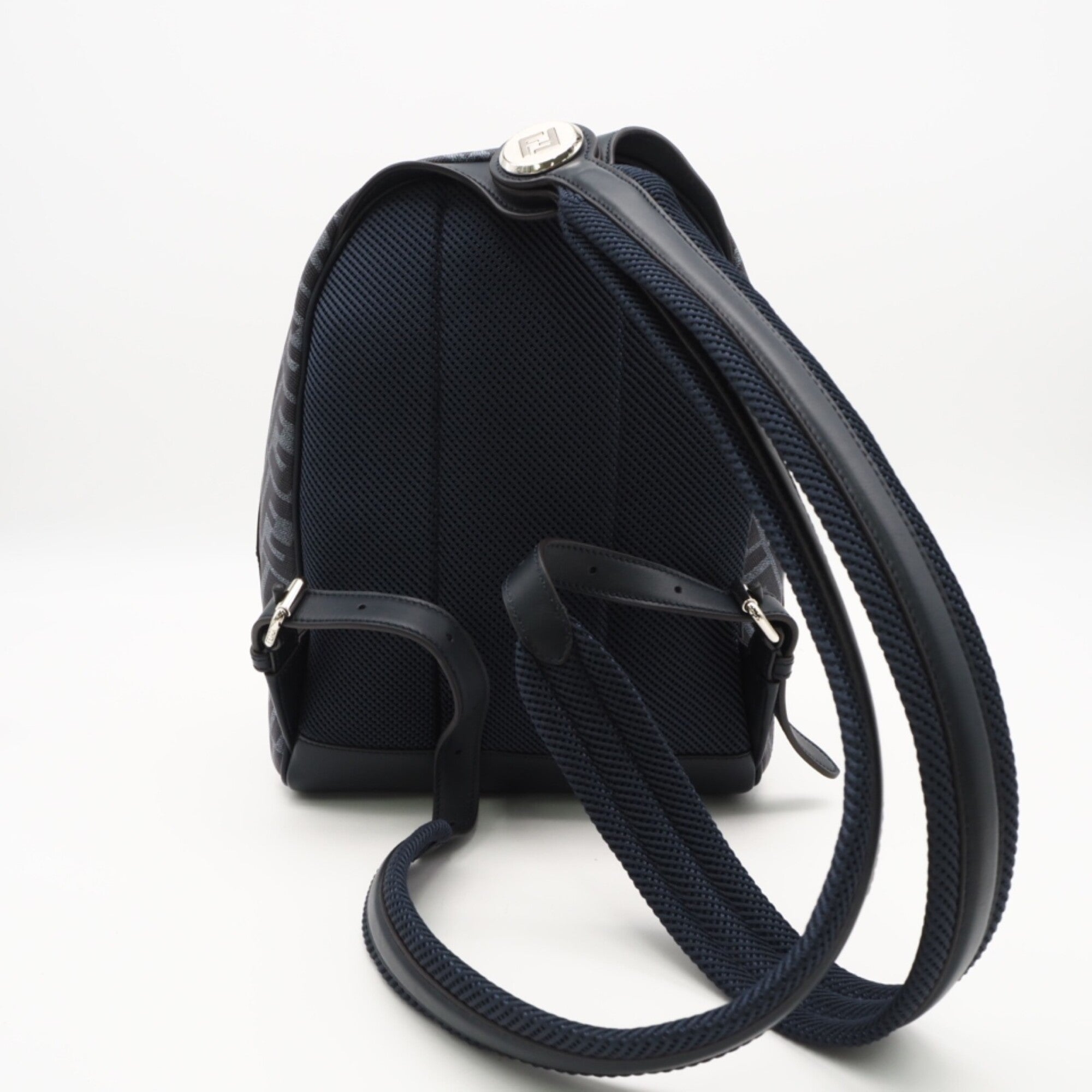 Fendi Blue Coated Canvas Backpack (Pre-Owned)