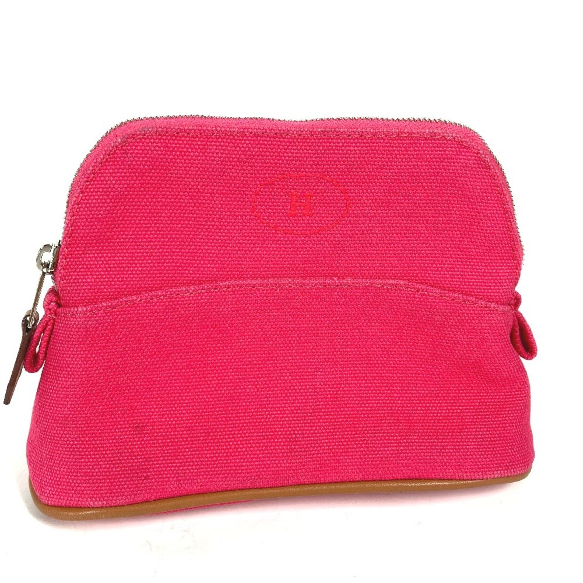 Hermes Bolide Pink Canvas Pouch (Pre-Owned)