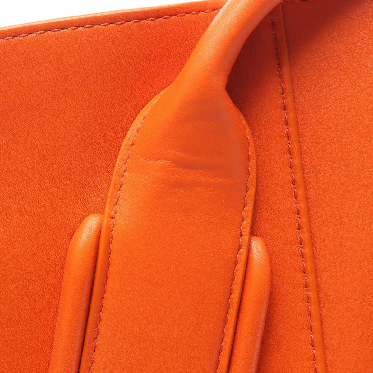 Bottega Veneta Orange Leather Basket Handbag Pouch Tote Bag (Pre-Owned)