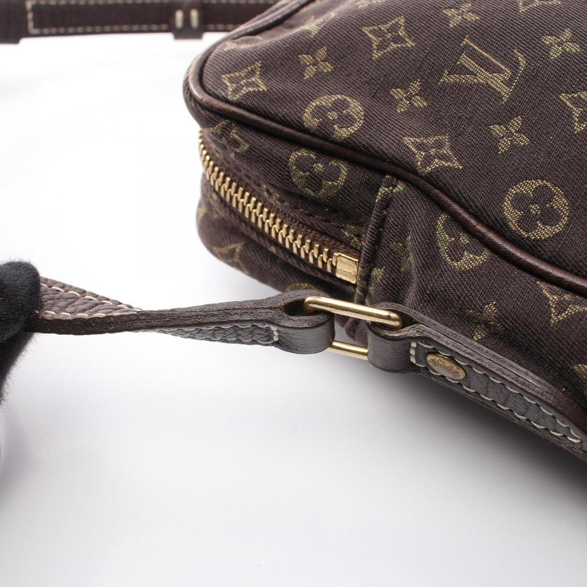 Louis Vuitton Brown Ebene Canvas Leather Handbag Pochette Shoulder Bag (Pre-Owned)