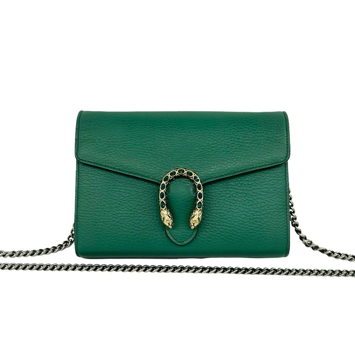 Gucci Green Leather Pochette Shoulder Bag (Pre-Owned)