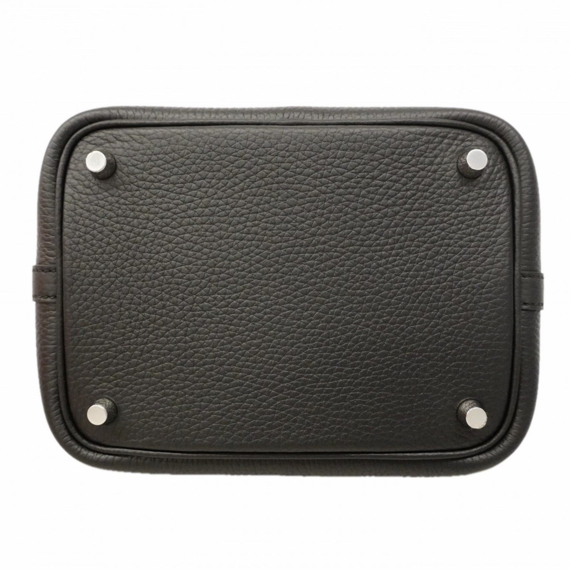Hermes Black Taurillon Clemence Leather Handbag (Pre-Owned)
