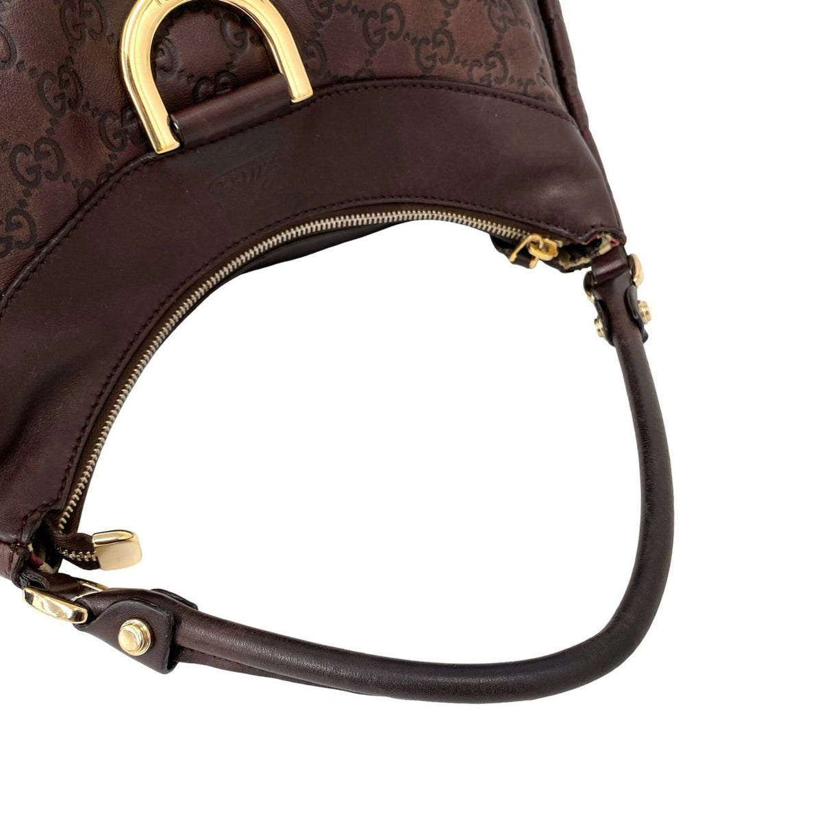 Gucci Brown Leather Shoulder Bag Tote Bag (Pre-Owned)