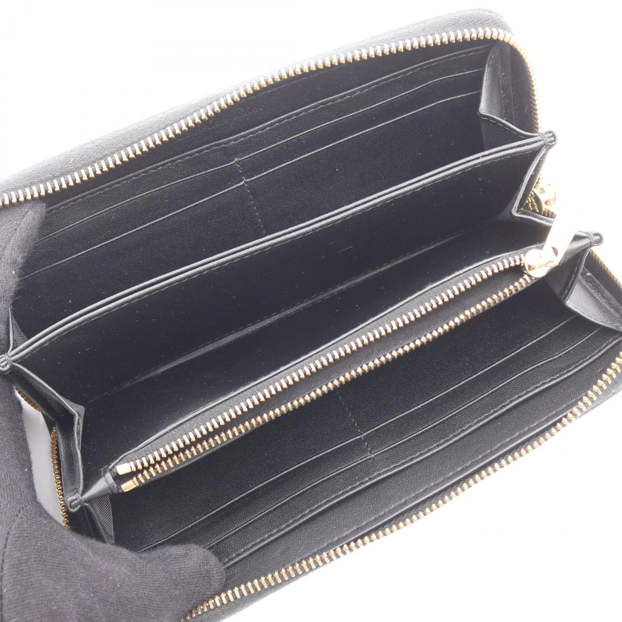 Christian Dior Black Leather Long Wallet (Bi-Fold) (Pre-Owned)