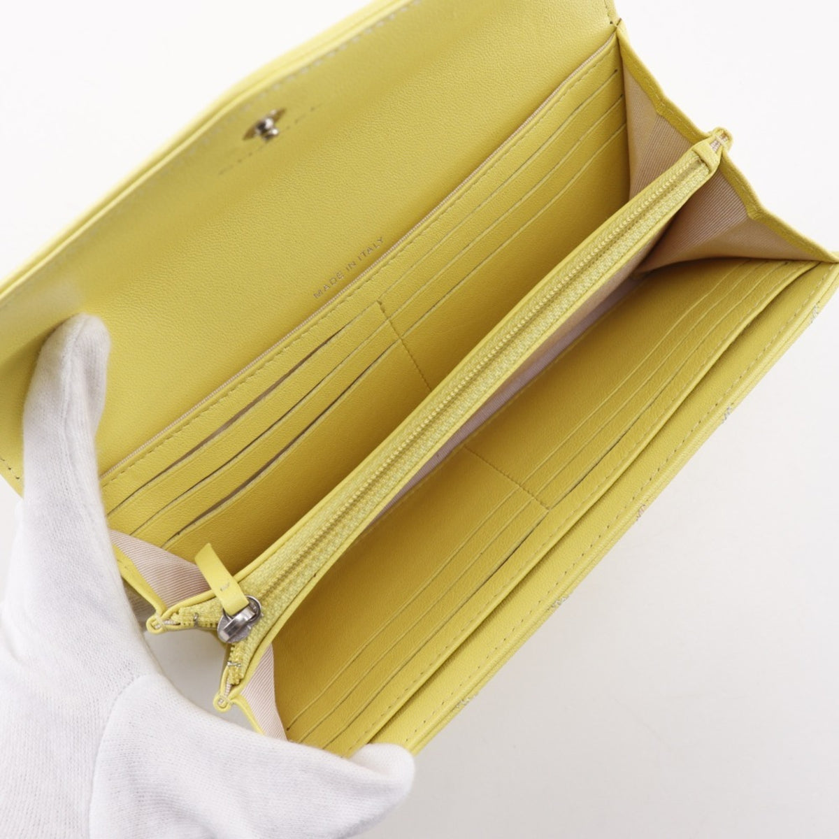 Chanel Yellow Leather Long Wallet (Bi-Fold) (Pre-Owned)