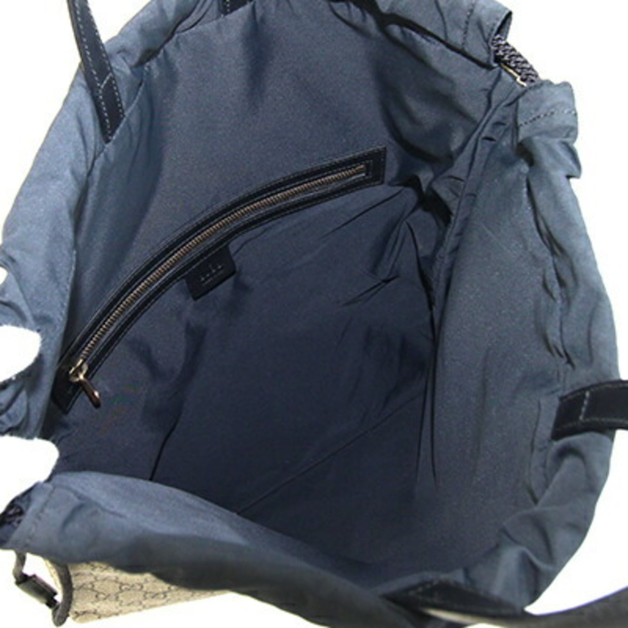 Gucci Beige Black Pvc Nylon Leather Backpack (Pre-Owned)