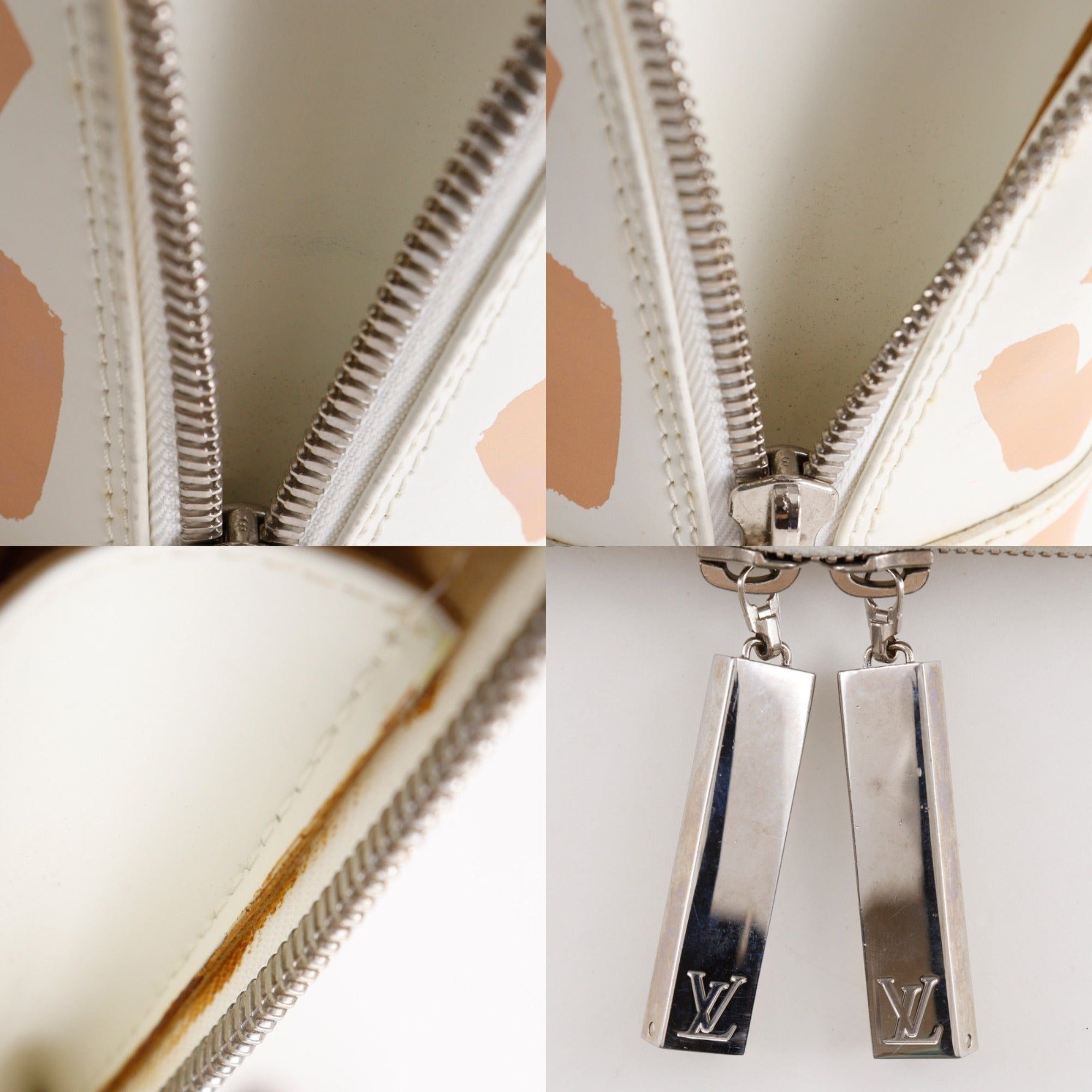 Louis Vuitton Beige White Leather Handbag (Pre-Owned)