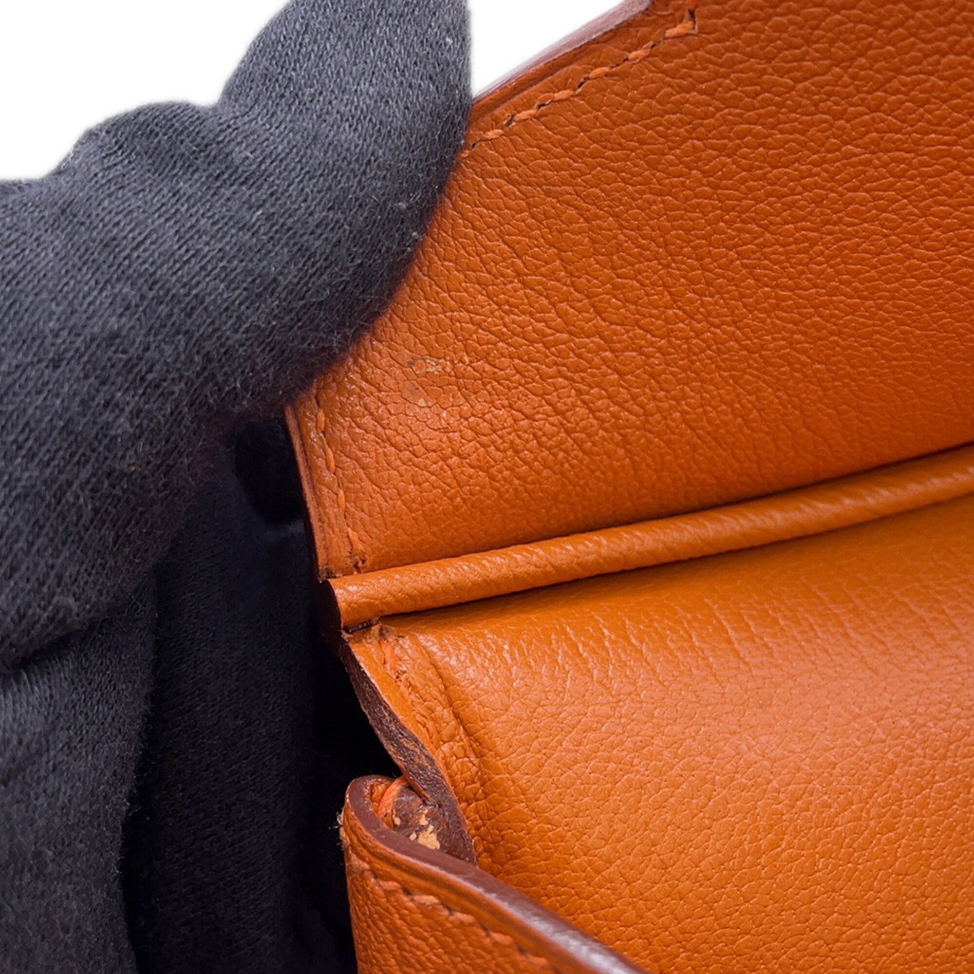 Hermes Birkin Orange Chevre Myzore Leather Handbag (Pre-Owned)