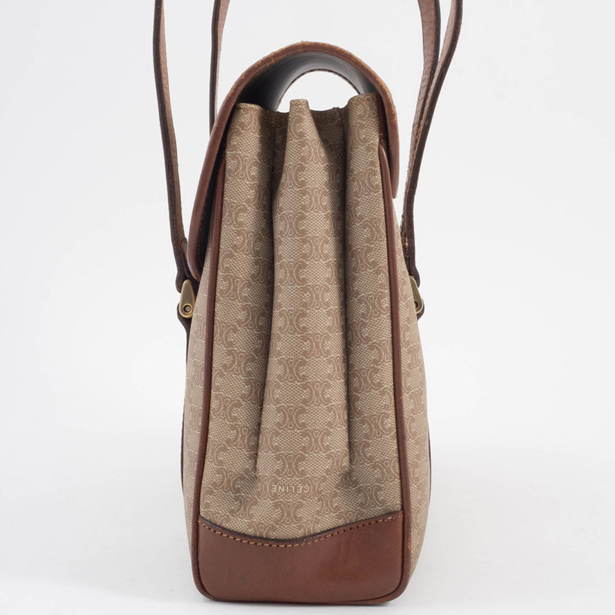 Celine Macadam Beige Brown Pvc Leather Handbag Tote Bag (Pre-Owned)