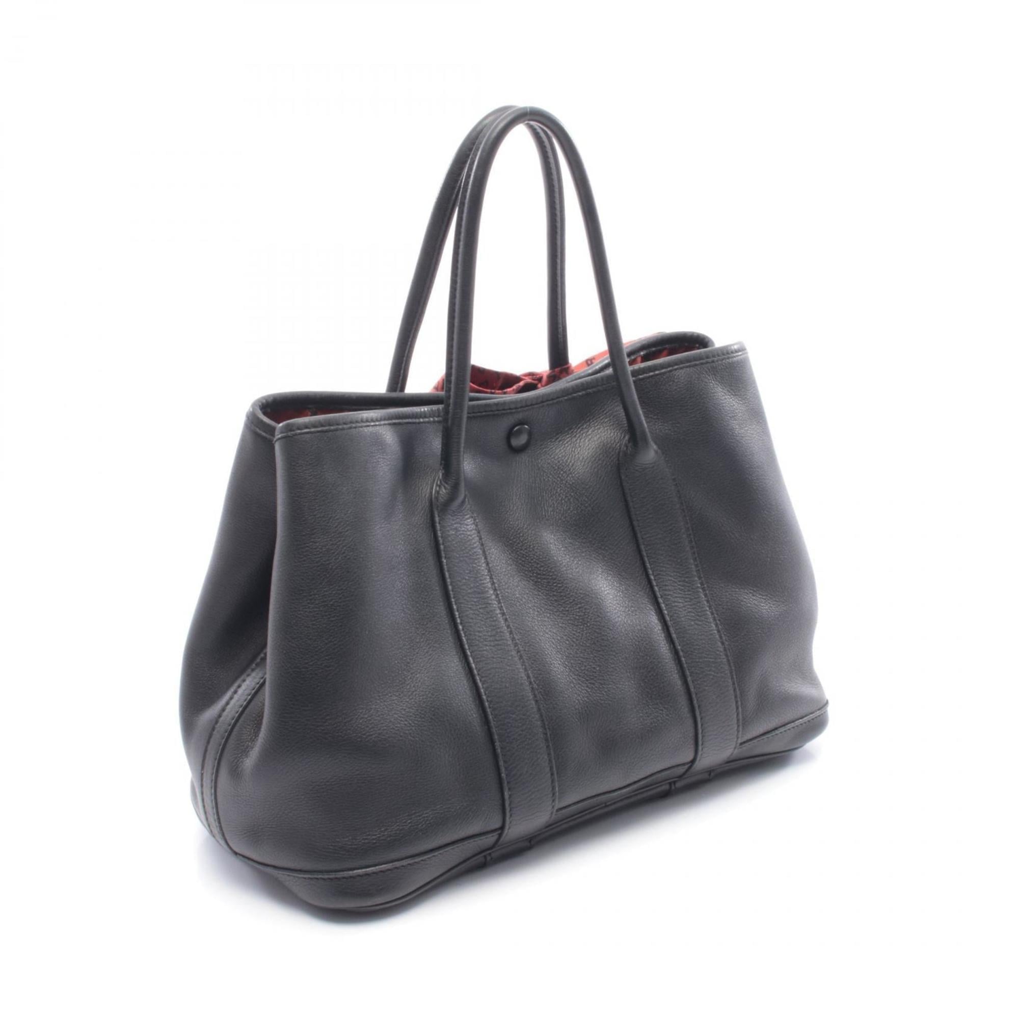 Hermes Black Leather Handbag Tote Bag (Pre-Owned)