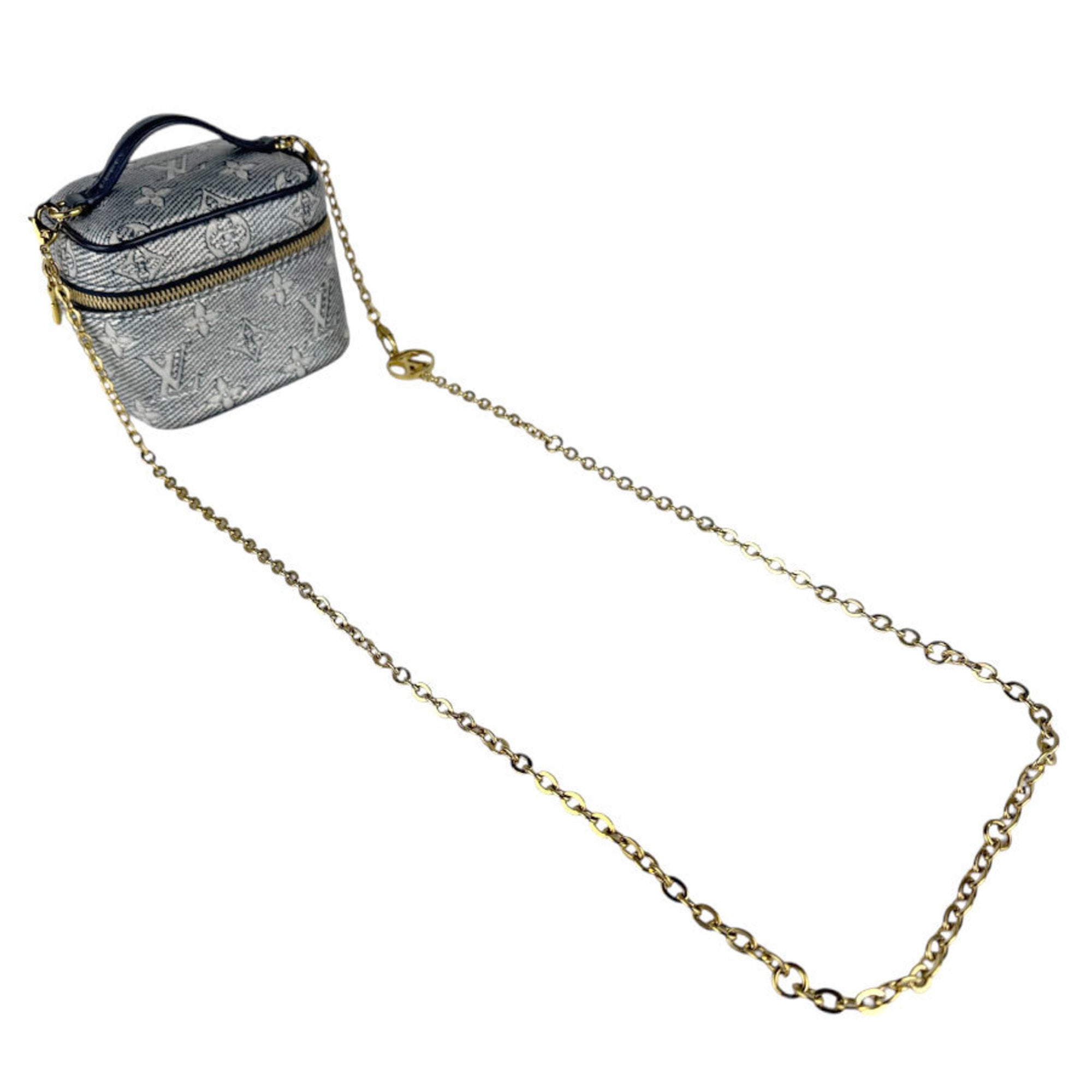 Louis Vuitton Navy Coated Canvas Shoulder Bag (Pre-Owned)