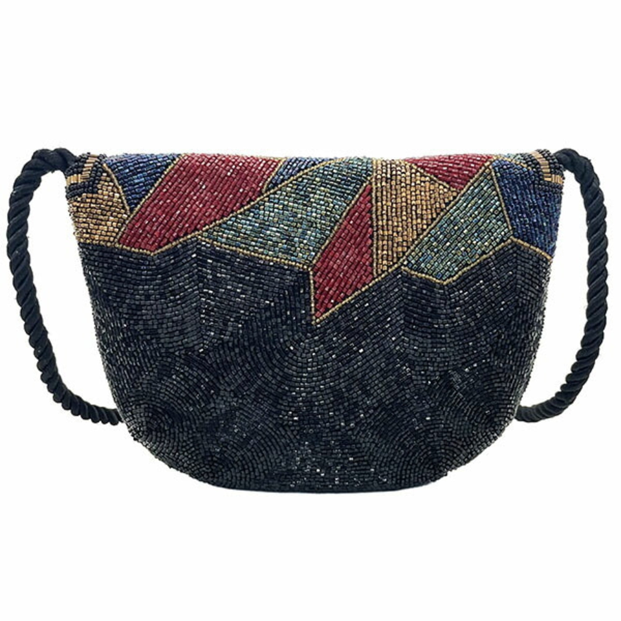 Christian Dior Black Multi-Color Beads Pochette Shoulder Bag (Pre-Owned)