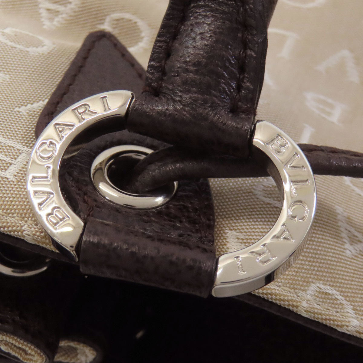 Bvlgari Beige Canvas Handbag (Pre-Owned)