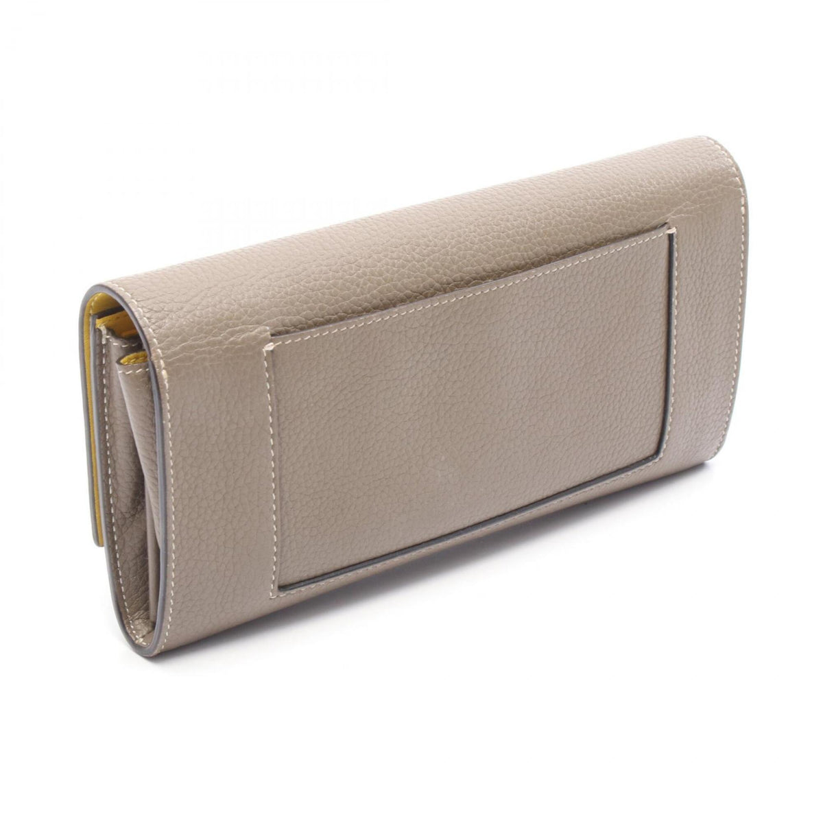 Celine Gray Yellow Leather Long Wallet (Bi-Fold) (Pre-Owned)