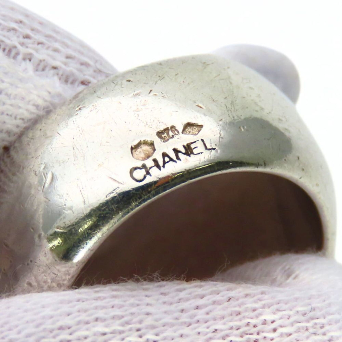 Chanel Silver Silver 925 Band Ring (Pre-Owned)