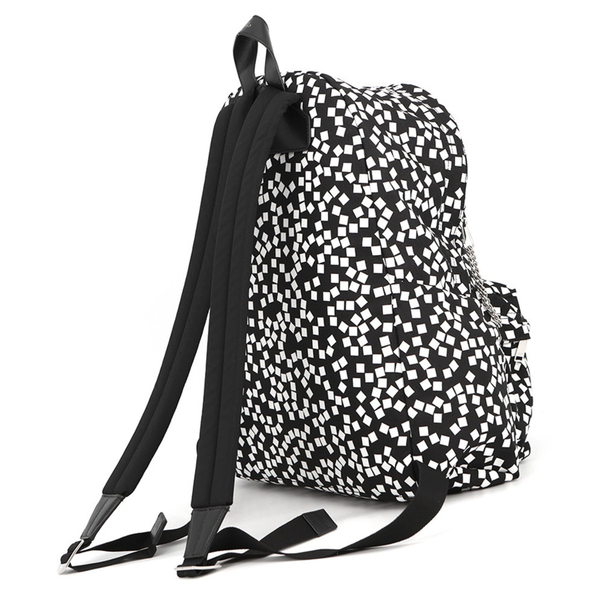 Celine Black White Nylon Canvas Leather Backpack (Pre-Owned)