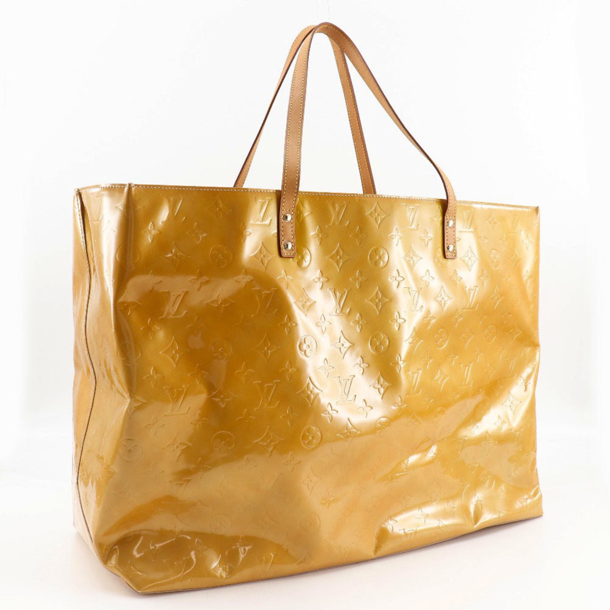 Louis Vuitton Beige Yellow Monogram Vernis Boston Bag Tote Bag (Pre-Owned)