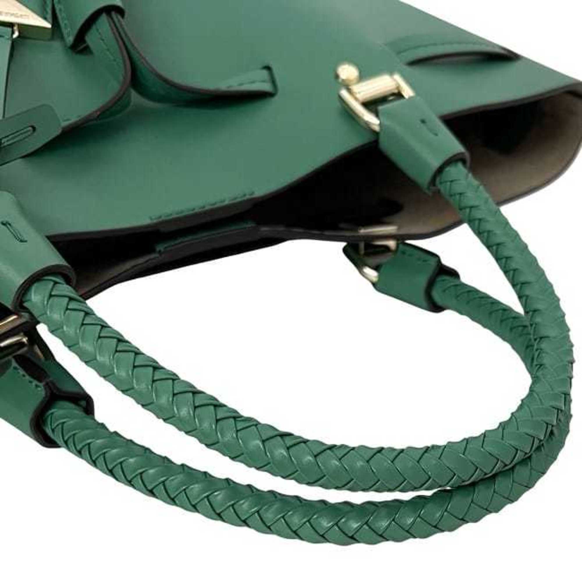 Michael Kors Green Leather Shoulder Bag Tote Bag (Pre-Owned)