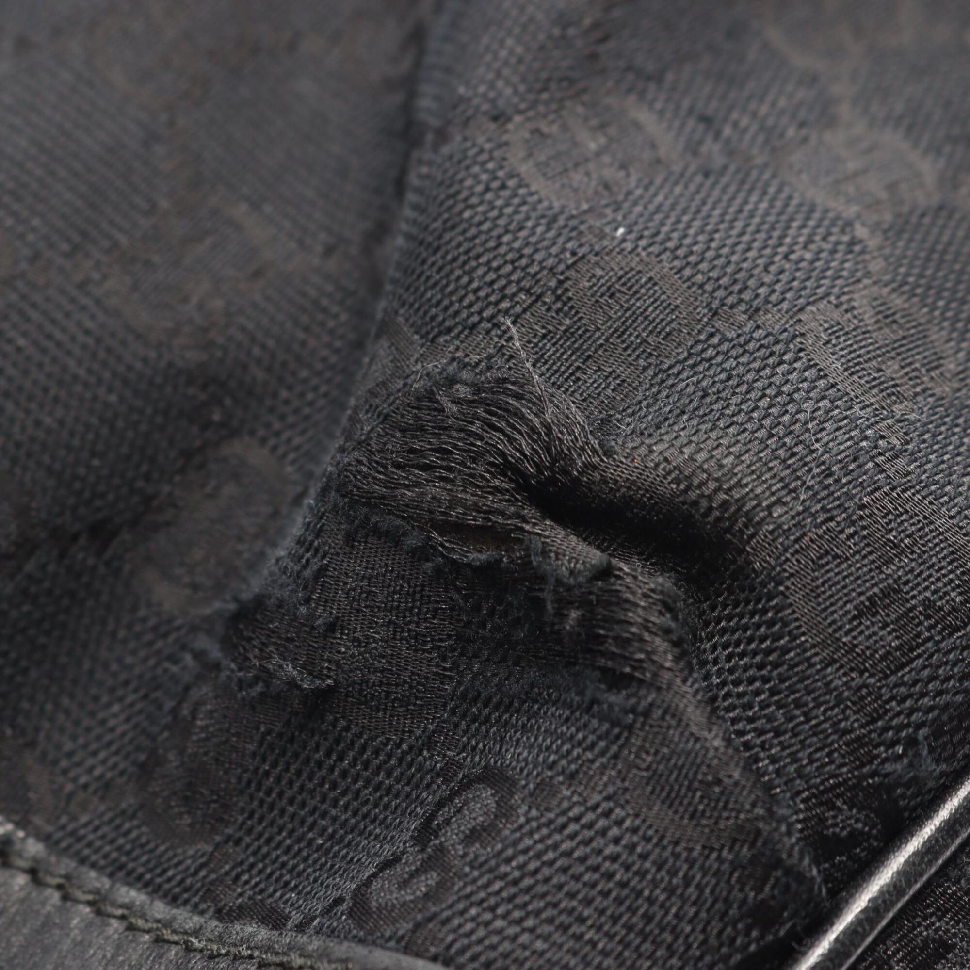 Gucci Black Canvas Leather Handbag Tote Bag (Pre-Owned)
