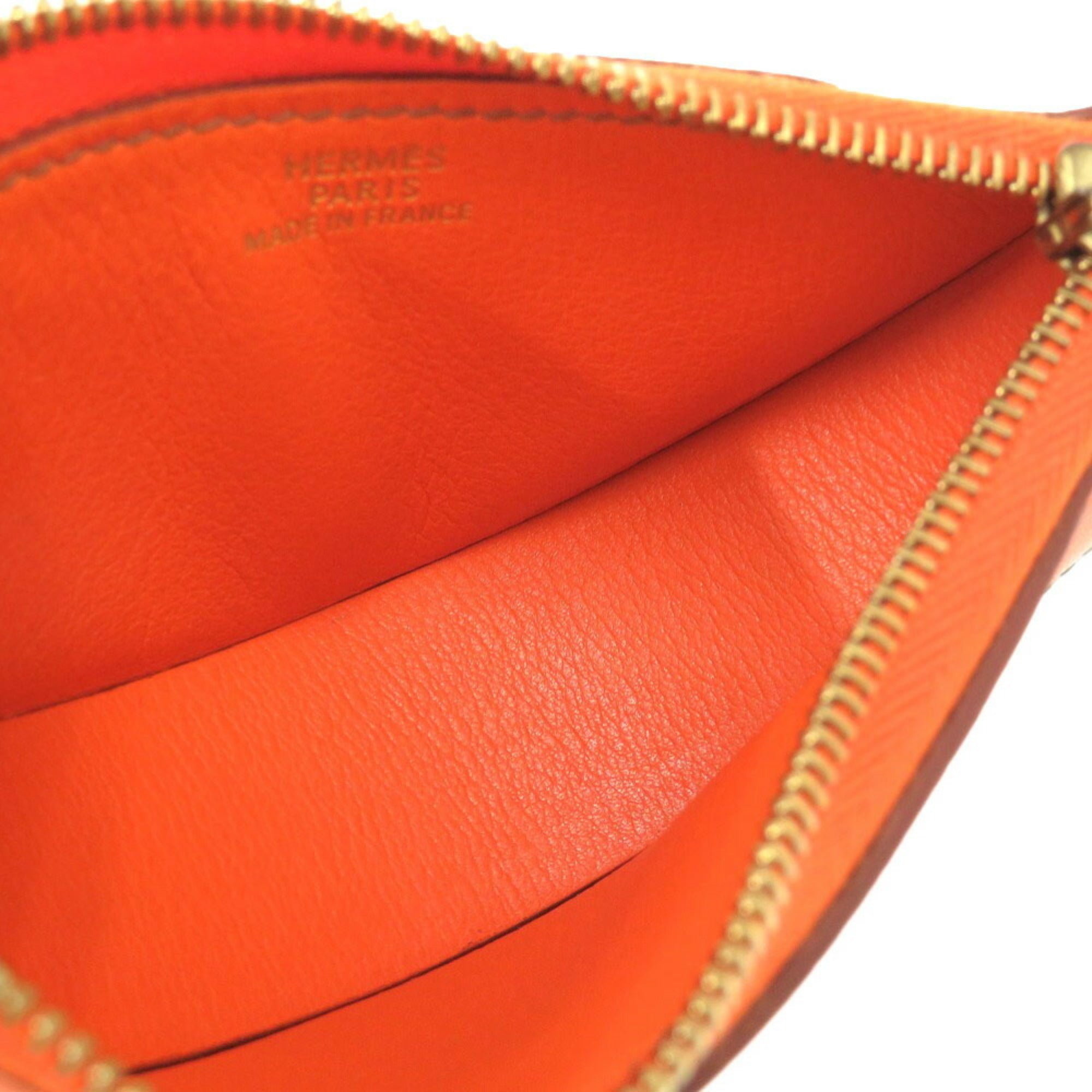 Hermes Brown Orange Leather Coin Purse/Coin Case (Pre-Owned)
