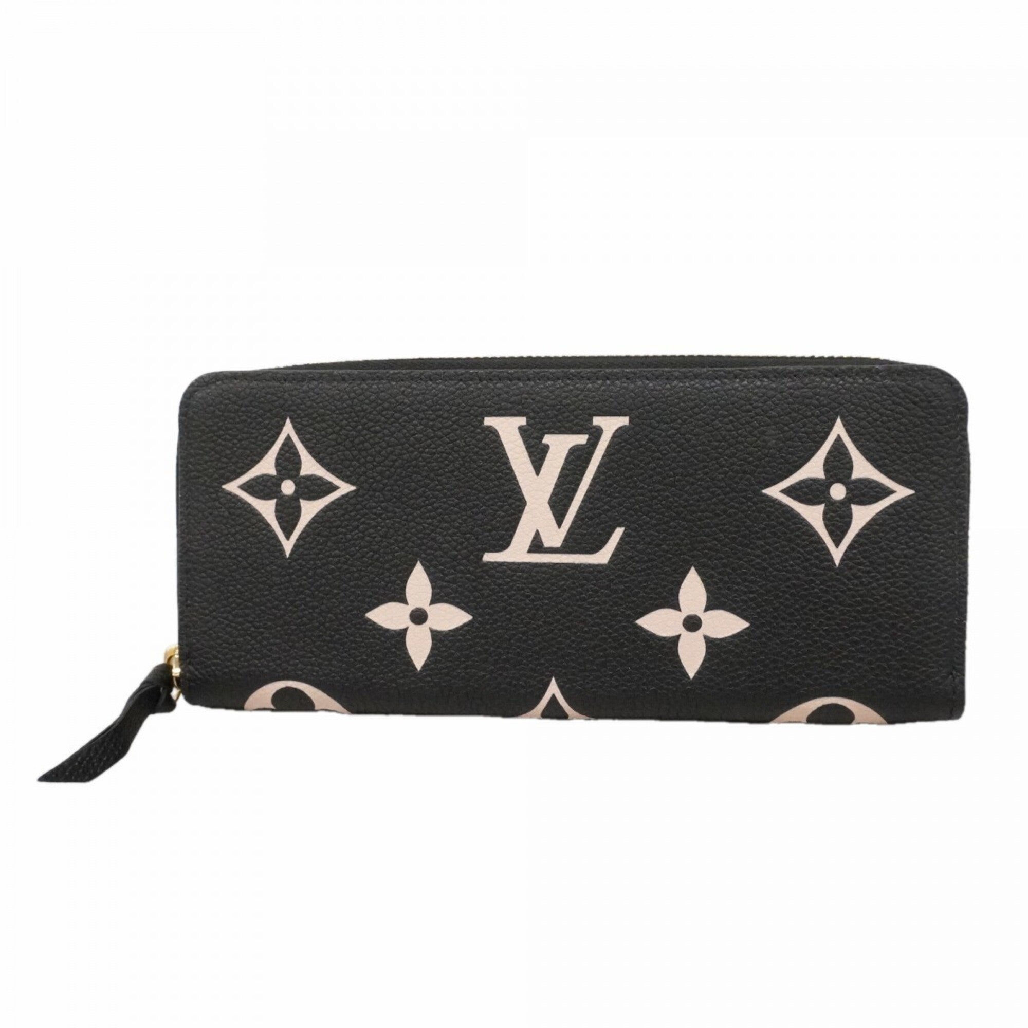 Louis Vuitton Beige Black Long Wallet (Bi-Fold) (Pre-Owned)