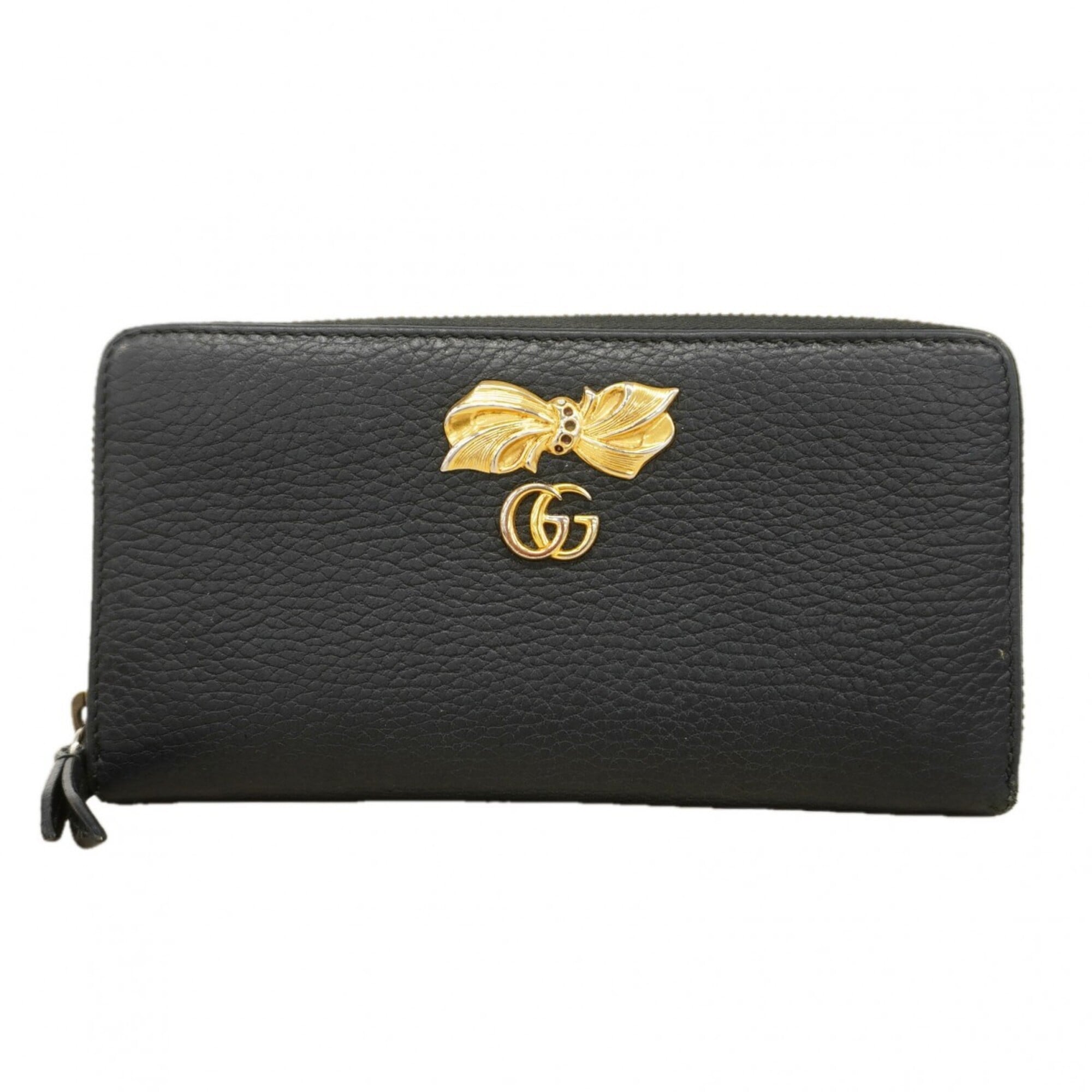 Gucci Black Leather Long Wallet (Bi-Fold) (Pre-Owned)