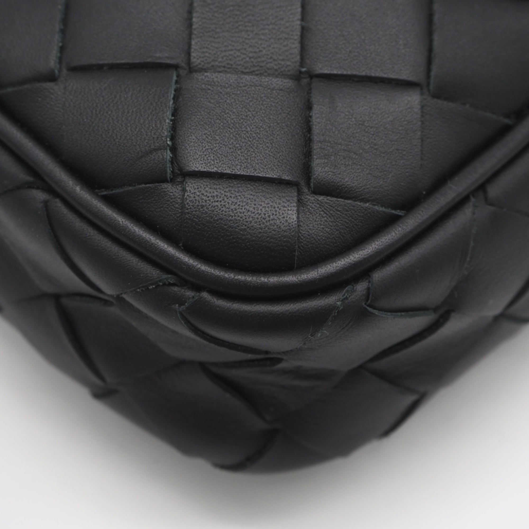 Bottega Veneta Intrecciato Black Leather Shoulder Bag Sling Bag (Pre-Owned)