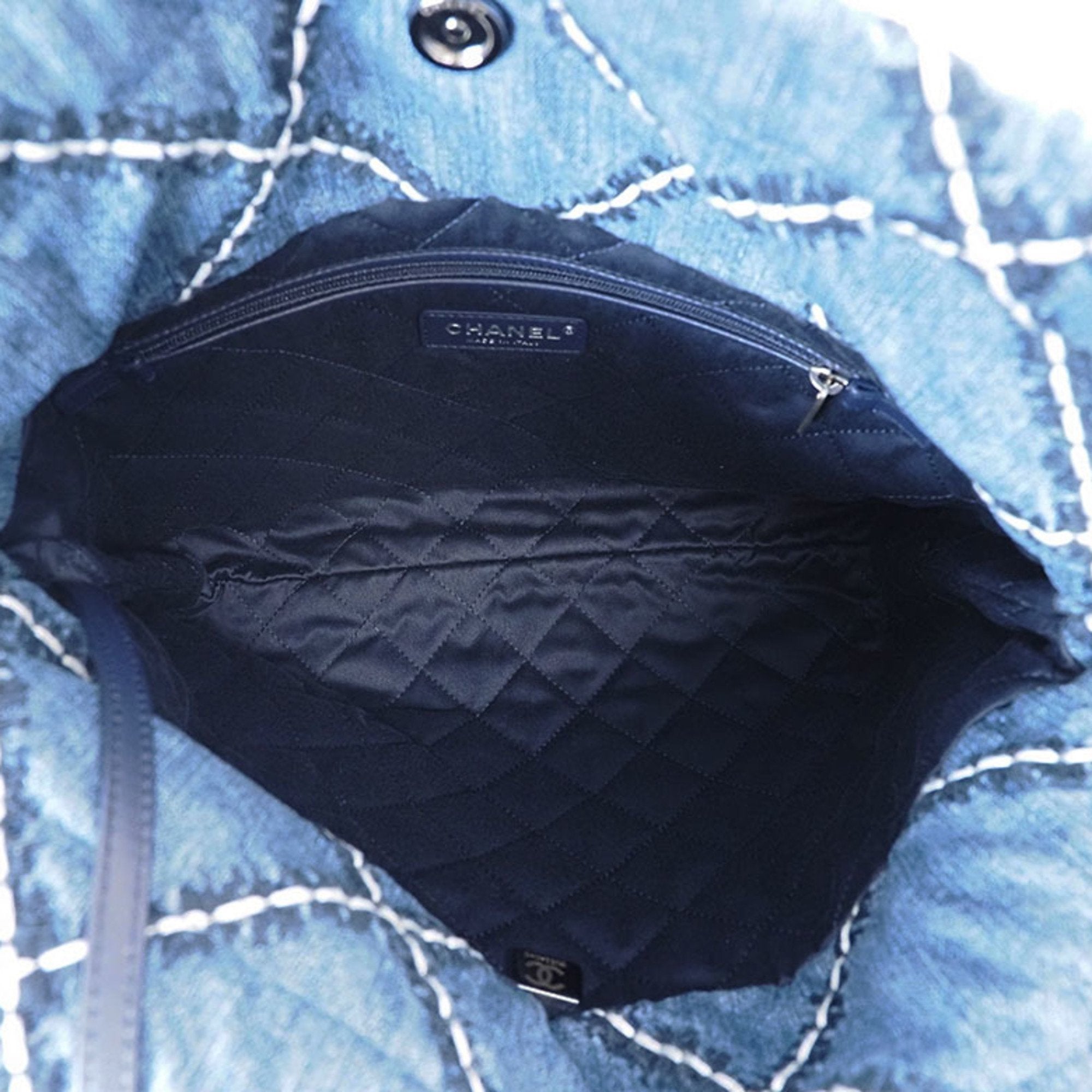 Chanel Blue Cotton Handbag (Pre-Owned)