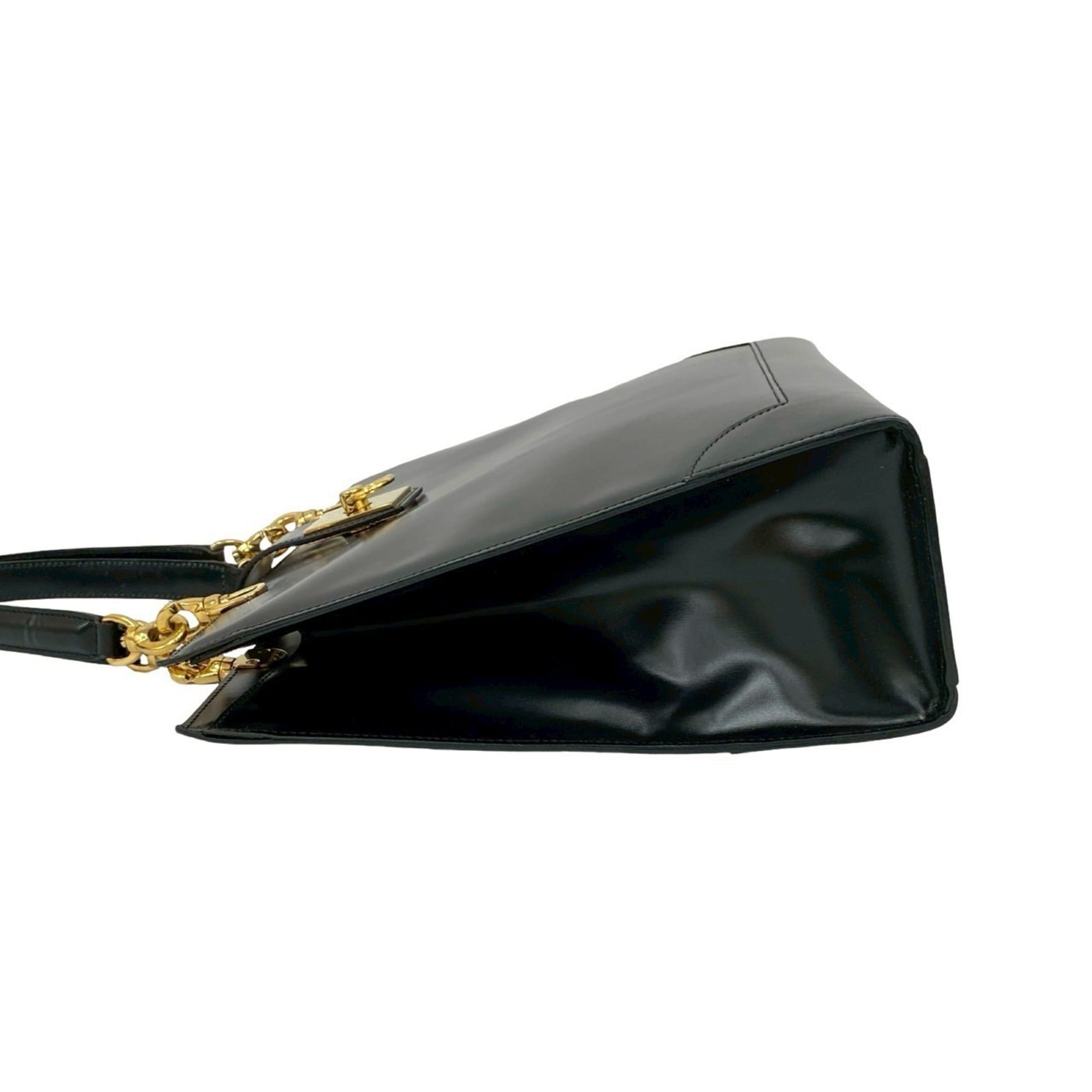 Celine Black Leather Handbag Tote Bag (Pre-Owned)