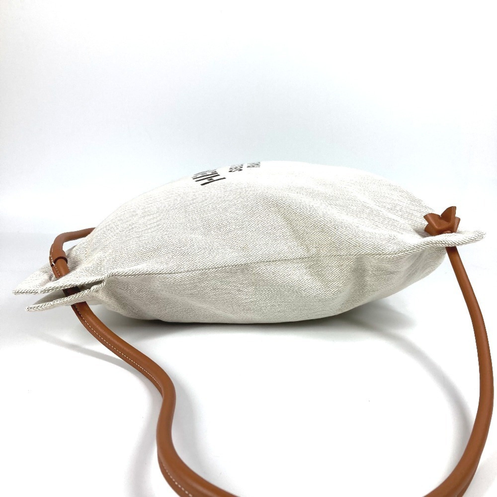 Hermes Beige Brown Toile Chevron Barenia Leather Backpack (Pre-Owned)