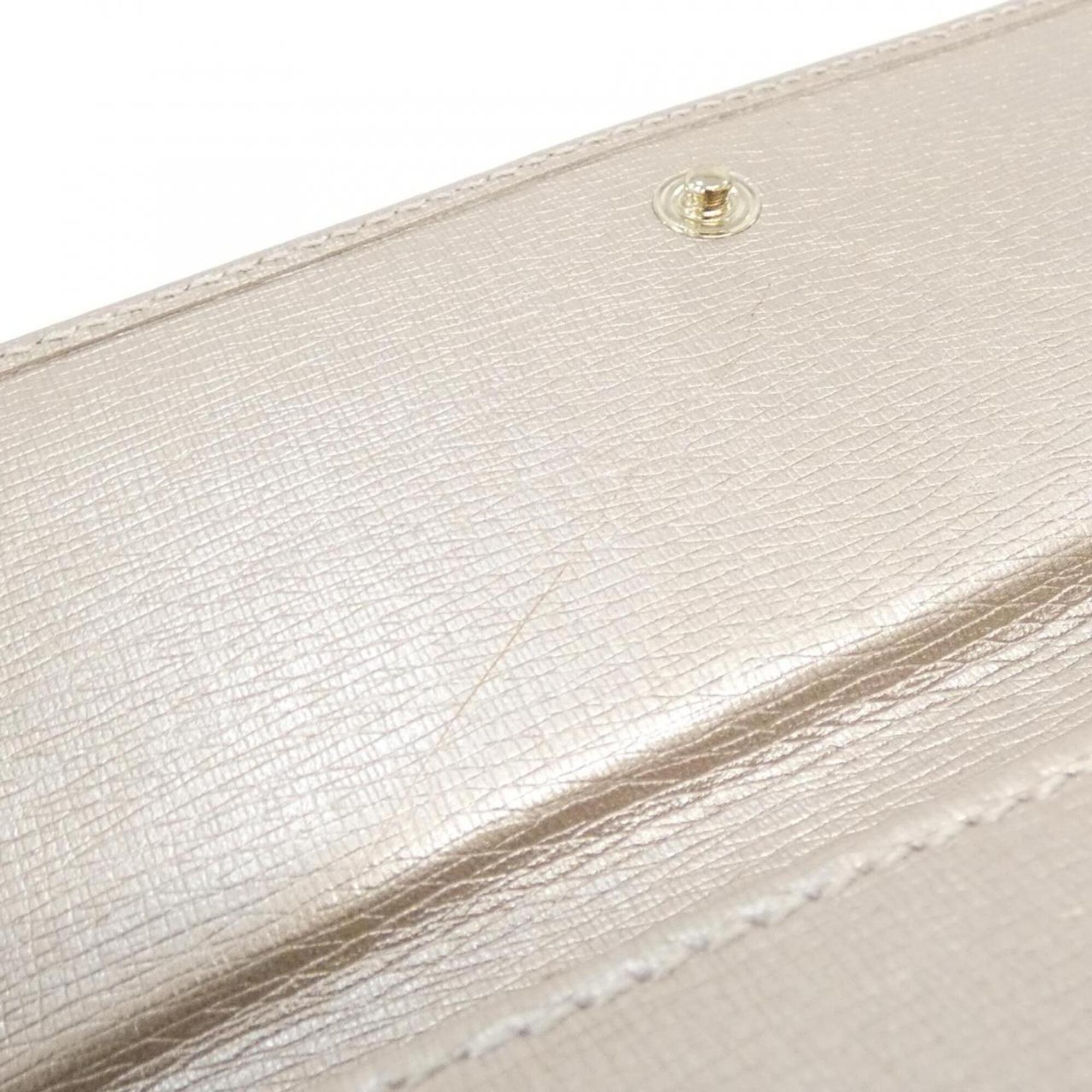 Gucci Beige Leather Long Wallet (Bi-Fold) (Pre-Owned)
