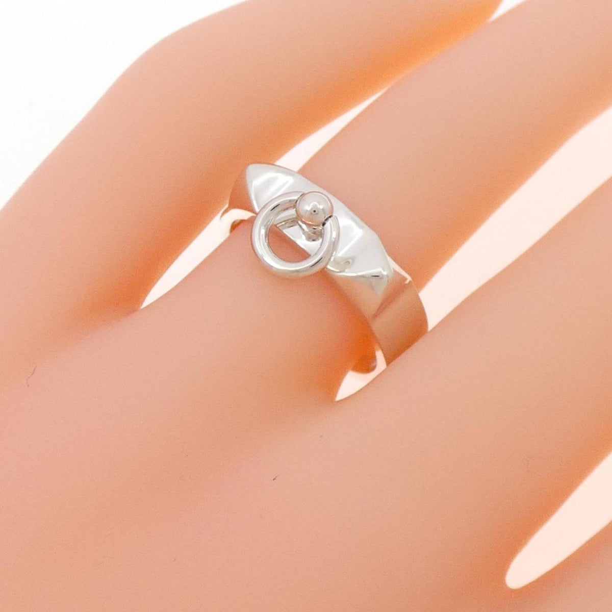 Hermes Silver Silver 925 Band Ring (Pre-Owned)