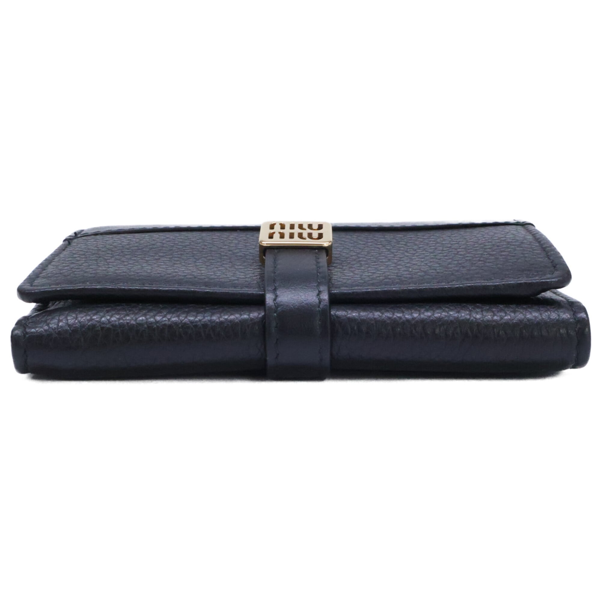 Miu Miu Black Leather Wallet (Tri-Fold) (Pre-Owned)